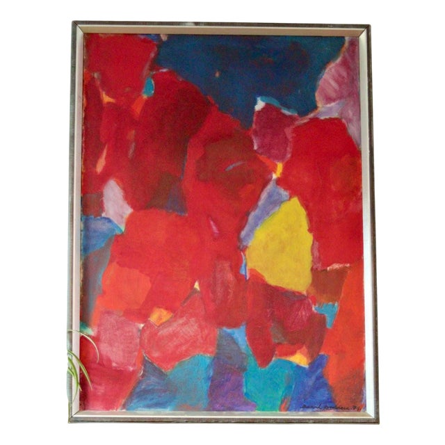 Bard B, Abstract Composition in Primary Colours, 1974, Acrylic on Canvas, Framed For Sale