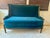 Antique Louis XVI Teal Velvet Settee For Sale In Los Angeles - Image 6 of 7