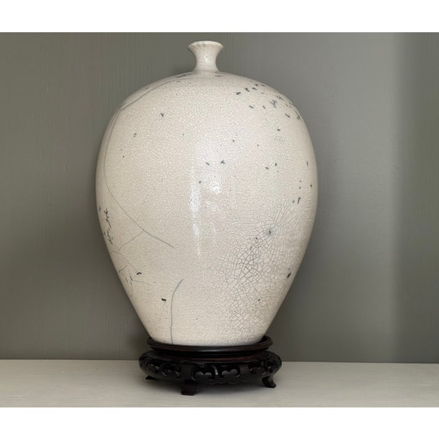 Ceramic Nancee Meeker Ceramic Studio Art Raku Vase For Sale - Image 7 of 14