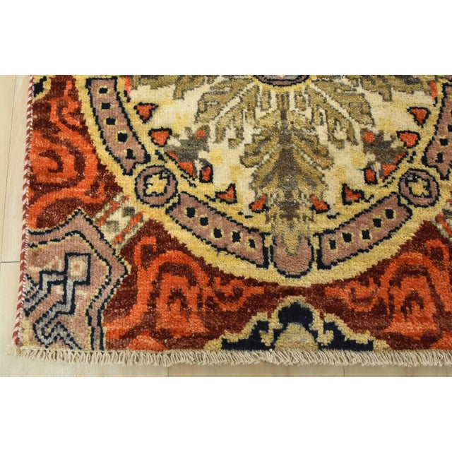 Aubusson Rug 8'1'' X 9'11'' Red Wool Traditional Hand-Knotted Oriental Carpet For Sale - Image 10 of 12