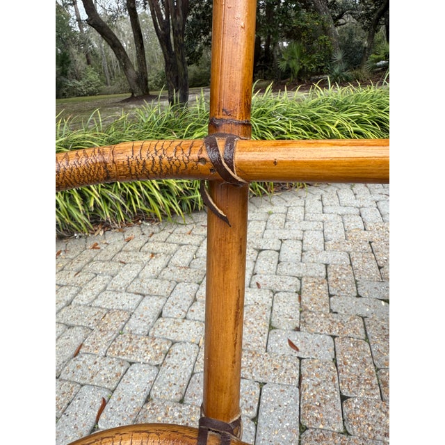 Mid-Century Organic Modern Palm Beach Chic Bamboo Dining Table With 6 Chairs - Set of 7 For Sale - Image 10 of 11