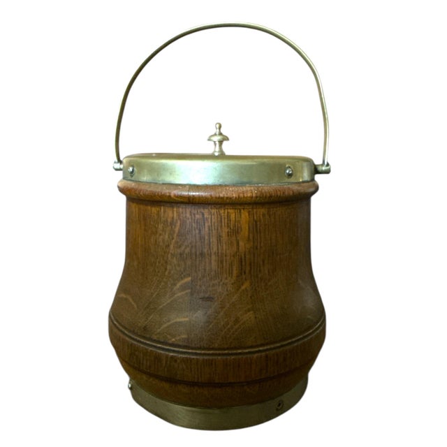 Antique English Oak Biscuit Barrel C. 1890-1910 For Sale In Los Angeles - Image 6 of 8