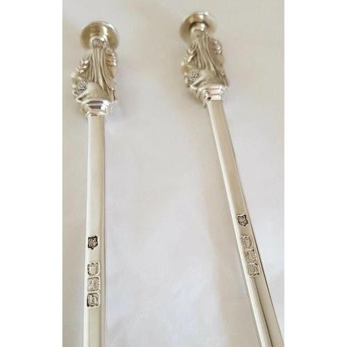 Antique Victorian London Silver Apostle Spoons with Heraldic Seals, 1897, Set of 4 For Sale - Image 12 of 14