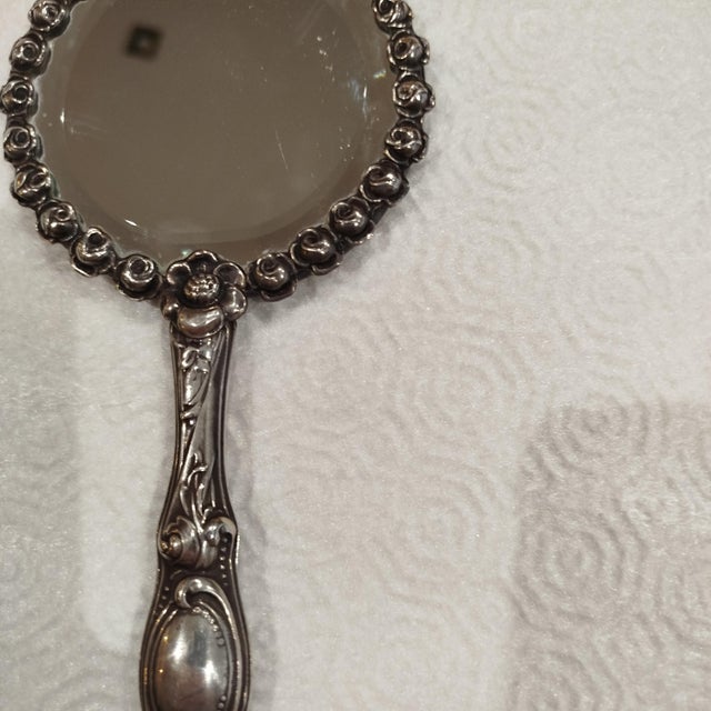 Silver Hand Mirror, 1930s For Sale - Image 6 of 18