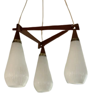 Mid-Century Danish Cascade Ceiling Lamp in Teak