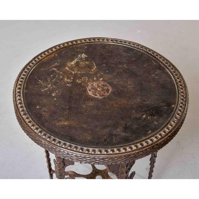 Black Early 20th Century French Metal Side or Garden Table For Sale - Image 8 of 12