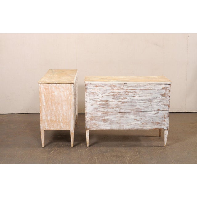 Italian Mid 20th Century Italian Chests W/ Faux-Marble Tops - A Pair For Sale - Image 3 of 10