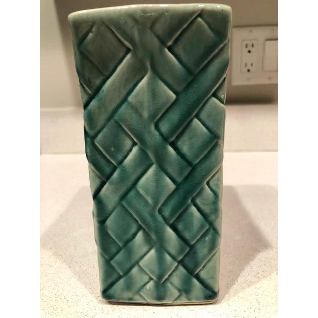 1940s Vintage Basket Weave Vase Chairish