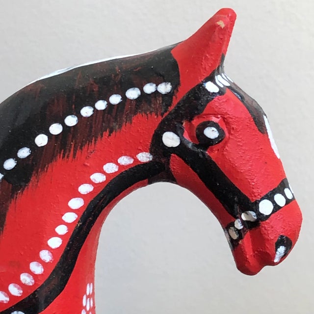 Vintage Handcrafted Rustic European Folk Art Horses — a Pair For Sale - Image 4 of 10