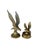 A handsome pair of vintage cast brass eagle sculptures depicting eagles in dramatic landing poses with wings fully...