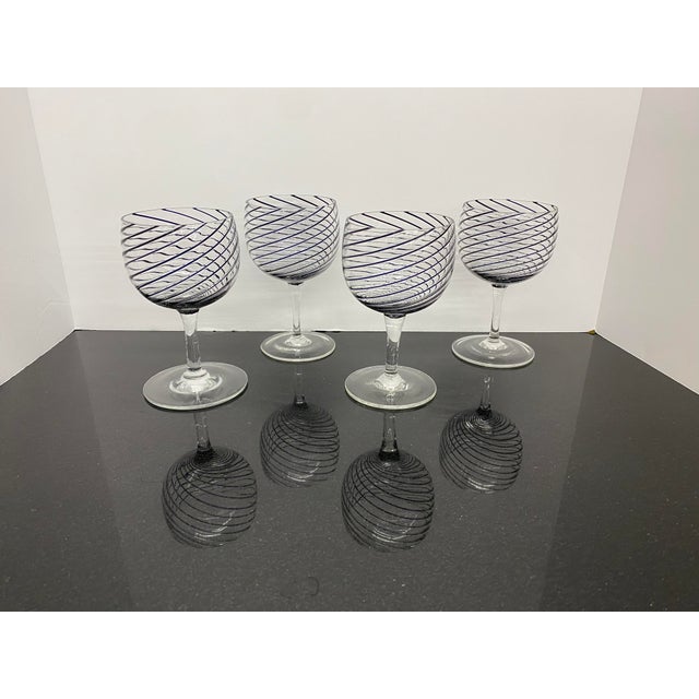Vintage Hand Blown Wine Glasses - Set of 4 For Sale - Image 13 of 13