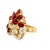 Early 21st Century Ruby Diamond 18k Yellow Gold Cluster Cocktail Ring, Size 8 For Sale - Image 5 of 6
