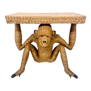 Mario Lopez Torres Wicker Monkey Console Table For Sale