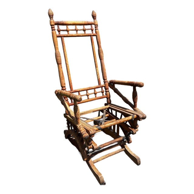 Rustic 19th Century Indian Victorian Rocking Chair For Sale