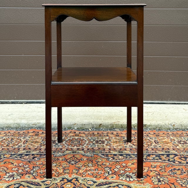 Vintage Saybolt Cleland English Traditional Mahogany Tiered Nightstand With Drawer For Sale - Image 9 of 18