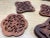 1970s Collection of Bohemian Wooden Coasters- Set of 5 For Sale - Image 4 of 4