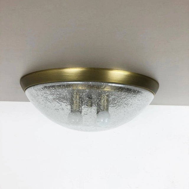 Vintage Ice Glass Ceiling Light from Hillebrand Lighting For Sale - Image 13 of 17
