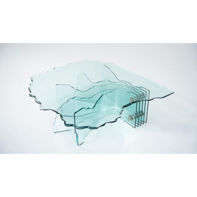 Shell Coffee Table by Danny Lane for Fiam, Glass, 1980s This piece is attributed to the mentioned designer/maker. It has...