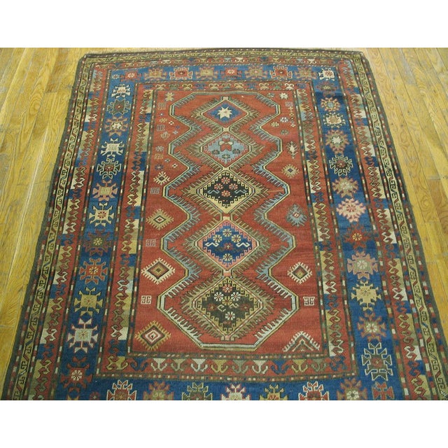 Antique Caucasian rug, measures: 4'4" x 6'0".
