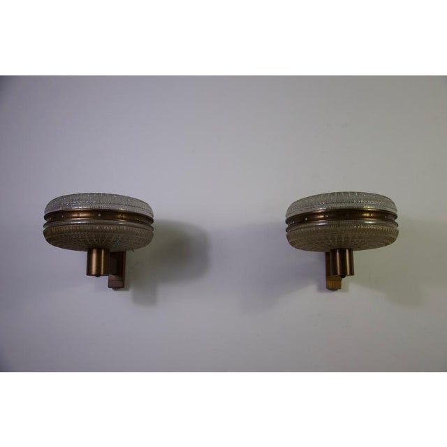 Copper and Glass Wall Lamps, Italy, 1960s, Set of 2 For Sale - Image 10 of 16