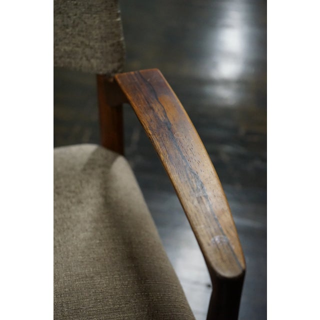 Oyster Gray 1950s Set of 4 Danish Rosewood "Madsen" Dining Chairs Attributed to Aksel Bender For Sale - Image 8 of 15