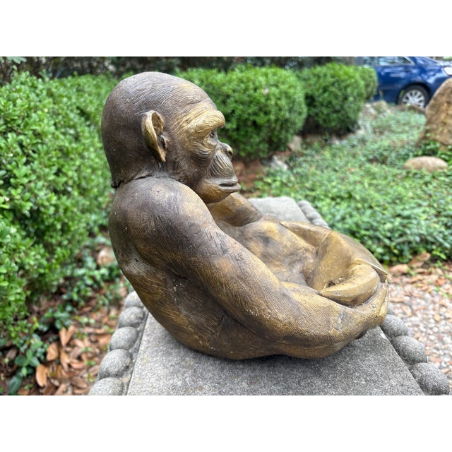 Bronze Vintage Bronze Monkey Sculpture For Sale - Image 8 of 11