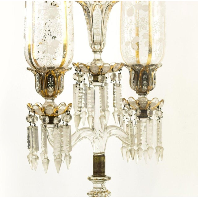 19th Century Italian Crystal Candelabras in Baccarat Crystal, Set of 2 For Sale - Image 5 of 6