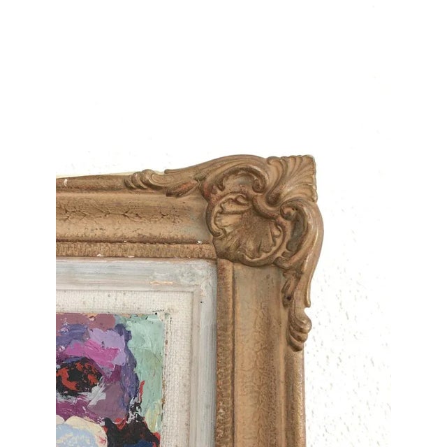 Textile Percival Pernet, Fleurs, Oil on Paper on Canvas, Framed For Sale - Image 7 of 10