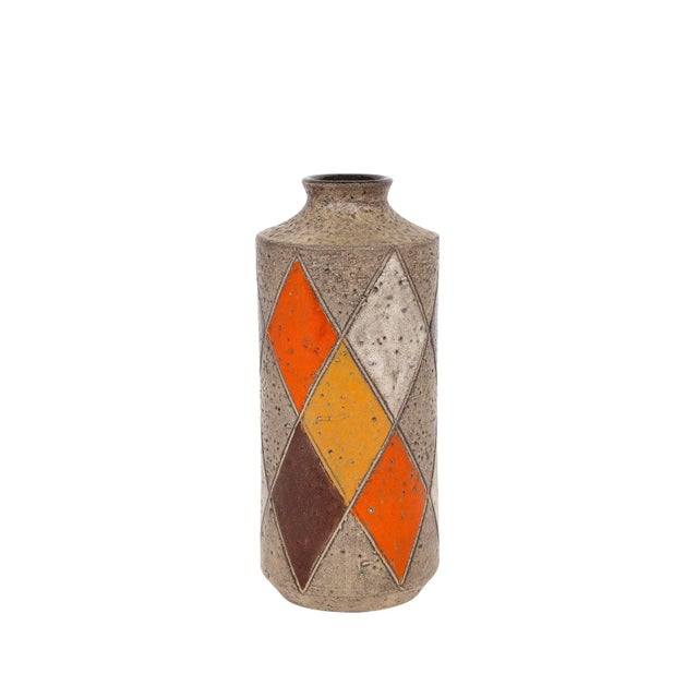 Mid-Century Modernist Hand Painted Ceramic Vase, Signed Thor For Sale - Image 11 of 11