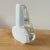 Mid-Century Bulbous Glass Bud-Vase in White and Transparent For Sale - Image 4 of 9