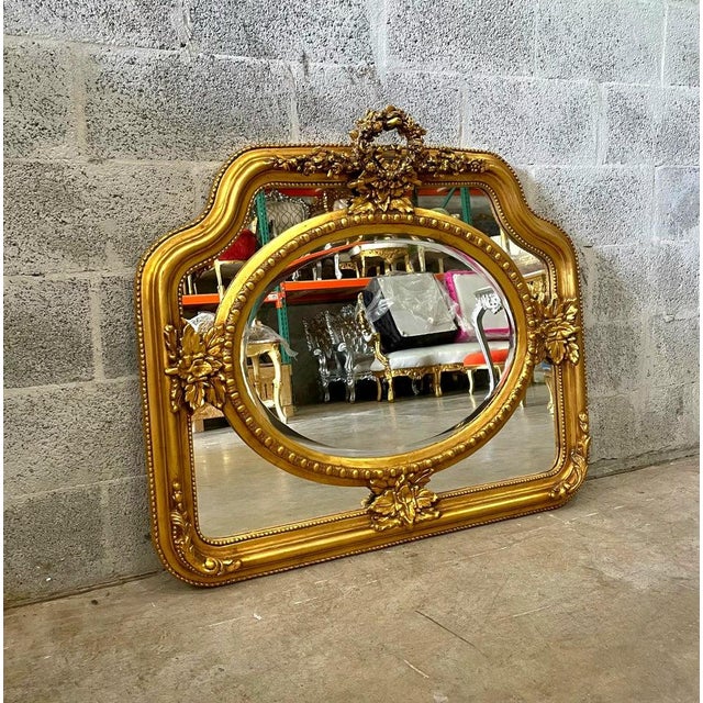 Baroque Baroque Style Vintage Gold Wall Mirror For Sale - Image 3 of 7