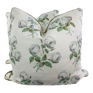 Colefax & Fowler "Boxwood" 22" Pillows-A Pair For Sale
