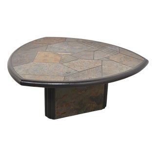 Brutalist Slate Coffee Table by D. Van Der Schoot, 1980s For Sale