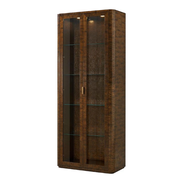 Burl Art Deco Curio Cabinet For Sale