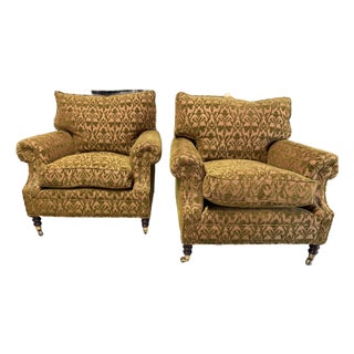 Pair of Scroll Arm Attributed to George Smith chairs For Sale