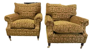 Pair of Scroll Arm Attributed to George Smith chairs