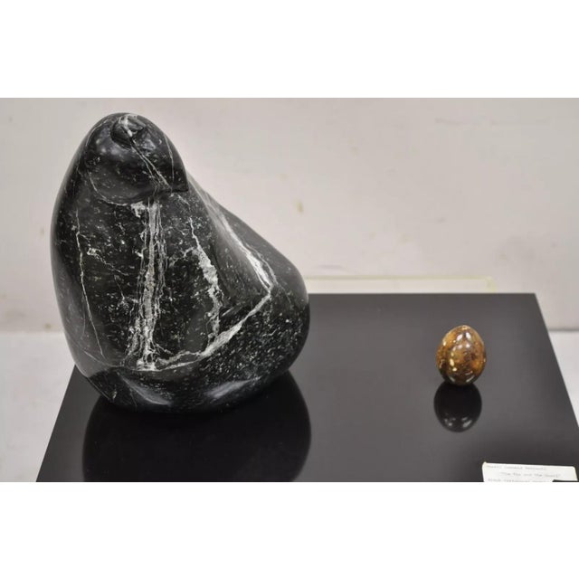 Sheryl C. Benjamin "The Egg and the Quail" Abstract Black Marble Sculpture For Sale - Image 10 of 11