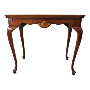 Vintage Mid 20th Century Solid Mahogany Wood Accent Writing Table Pull Out Trays