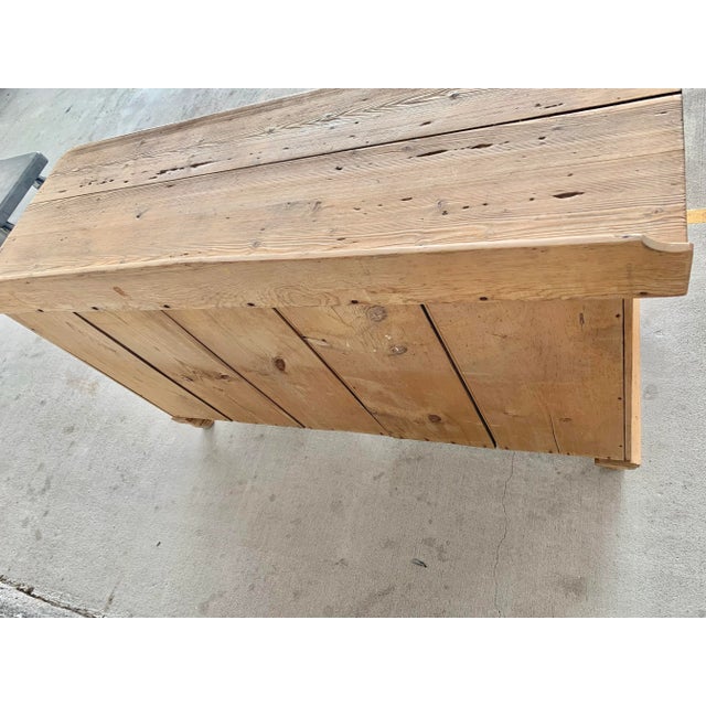 Antique Scrubbed Pine Nine Drawer Buffet For Sale In New Orleans - Image 6 of 11