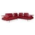 Dono 6100 Set Leather Corner Sofa with Ottoman in Red with Manual Function from Rolf Benz, Set of 2 For Sale - Image 6 of 18