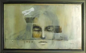 Andre Desjardins "Etre Silence"Original Oil on Canvas Custom Framed Hand Signed