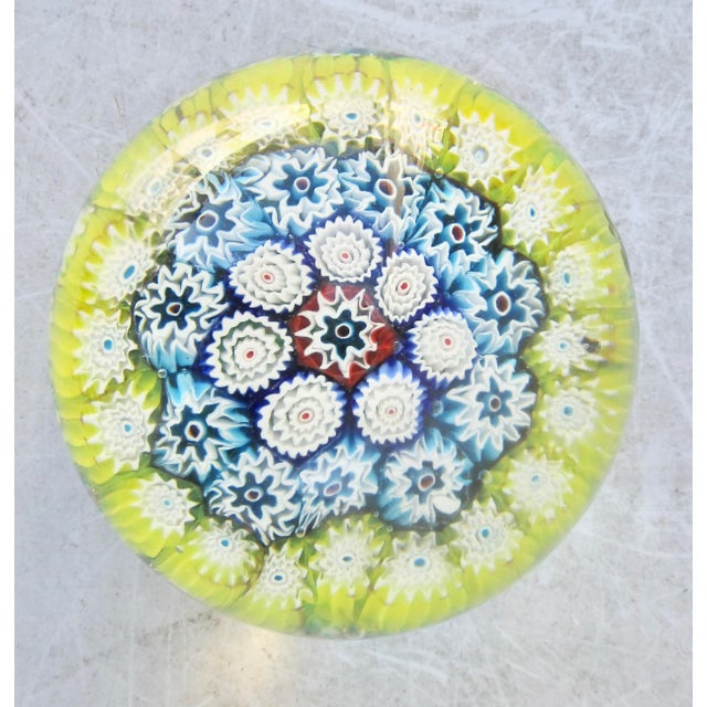 Mid 20th Century Mid-20th Century Large Murano Glass Millefiori Paperweight For Sale - Image 5 of 7