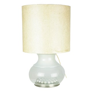Large Italian Iridescent Glass and Fiberglass Table Lamp, 1970s For Sale