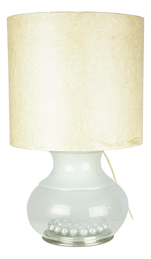Large Italian Iridescent Glass and Fiberglass Table Lamp, 1970s