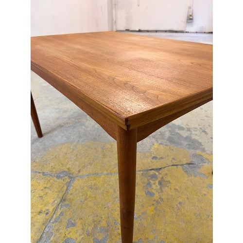 Brown Danish Extendable Teak Dining Table For Sale - Image 8 of 11