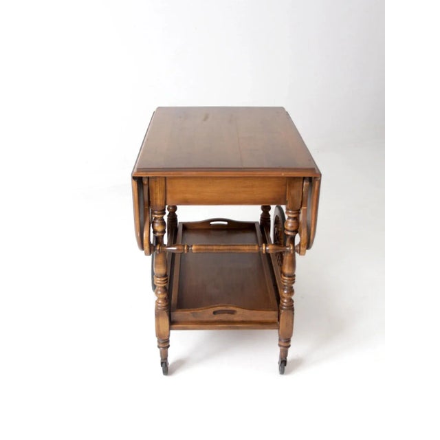 Mid Century Kling Colonial Drop Leaf Tea or Bar Cart For Sale - Image 12 of 13