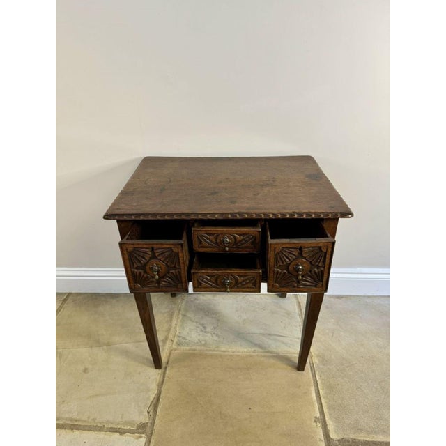 Mid 19th Century Victorian Carved Oak Side Table, 1860s For Sale - Image 5 of 8