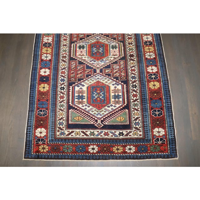 Traditional 19th Century Antique Zabihi Collection Shirvan Rug - 3'9" x 5'5" For Sale - Image 3 of 7