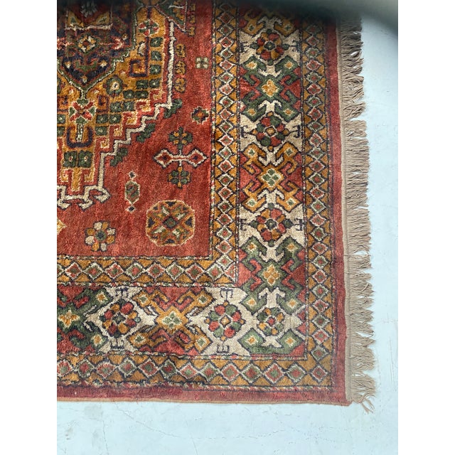 Antique Wool Rug with Designs on Red Background, 1900s For Sale - Image 6 of 10