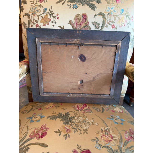 Wood Antique 19th Century Landscape Oil Painting in Acorn & Oak Leaf Giltwood Frame For Sale - Image 7 of 8